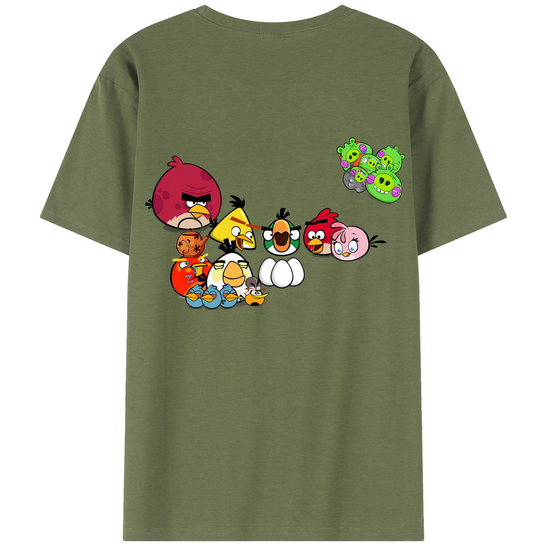 （画像用） Angry Birds アングリーバード 綿100％半袖Tシャツ（背面プリント）